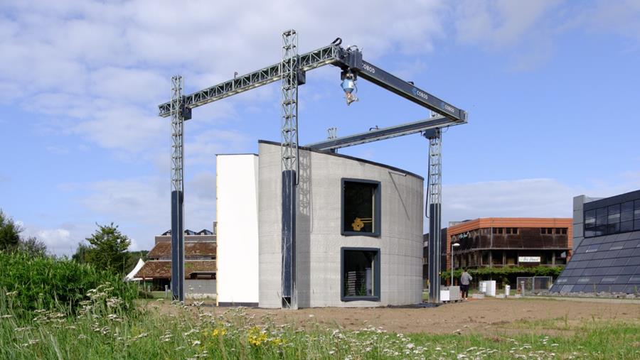 Een 3D-geprinte woning in beton
