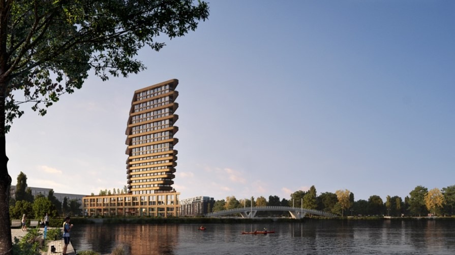 Nieuwe woontoren Elements aan de Amstel