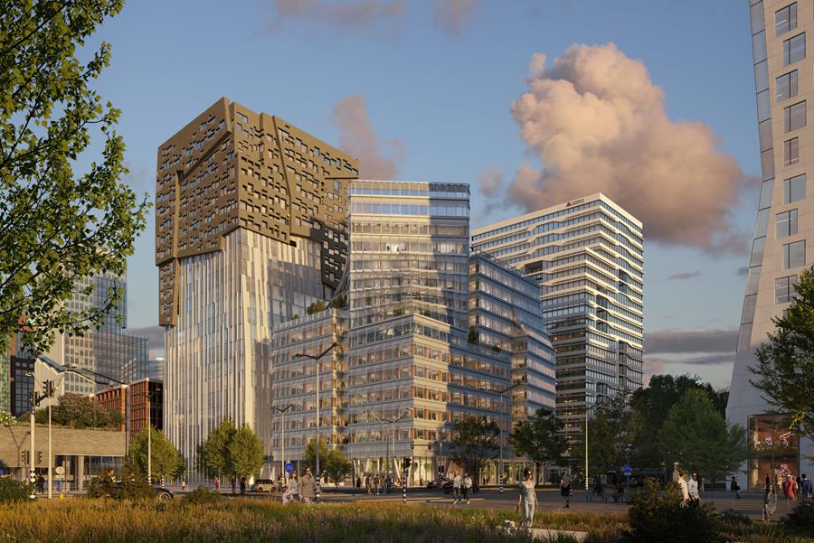 Eerste houten kantoorgebouw in Amsterdamse zakendistrict