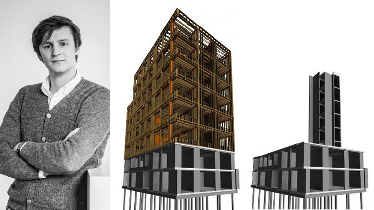 Le plus haut bâtiment hybride à ossature bois du centre-ville de Bruxelles