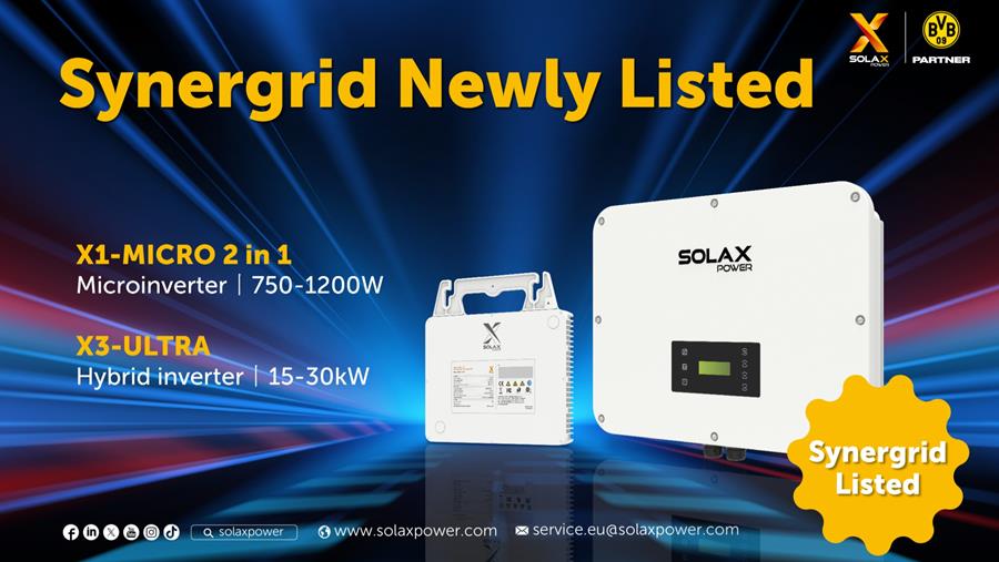 Omvormers SolaX Power opgenomen in de Synergrid-lijst