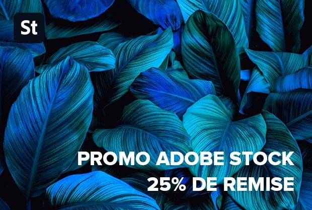Adobe Stock promo - maintenant 25% de réduction
