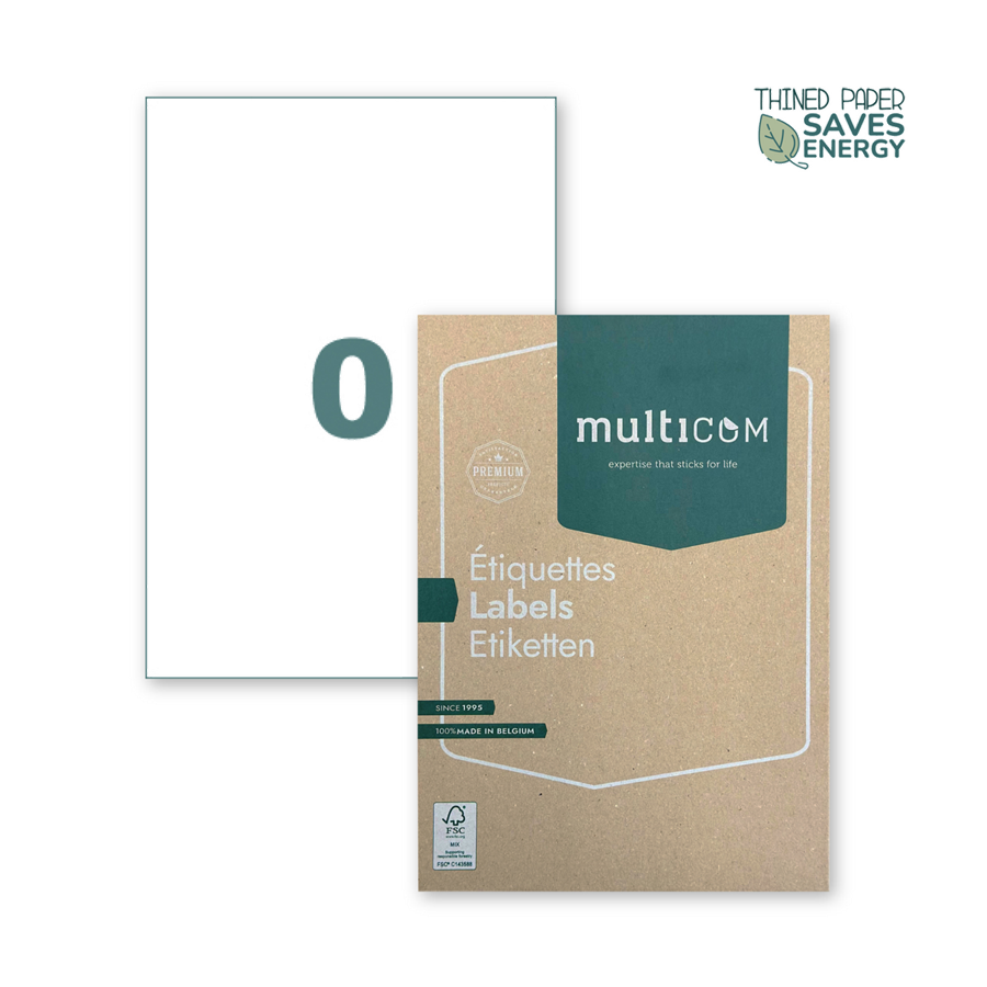 Multicom A4-etiketten van verdund FSC-papier