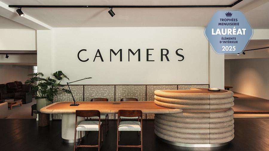 Bureau unique en noyer et en nubuck