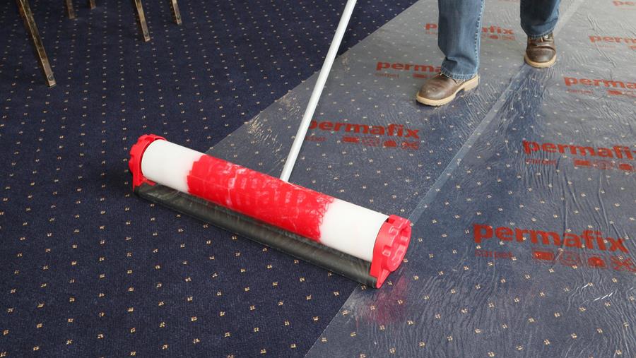 Plaatsing van afdekfolie en afdekvlies